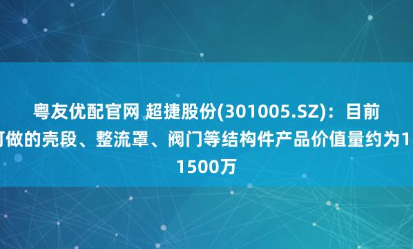 粤友优配官网 超捷股份(301005.SZ)：目前公司可做的壳段、整流罩、阀门等结构件产品价值量约为1500万